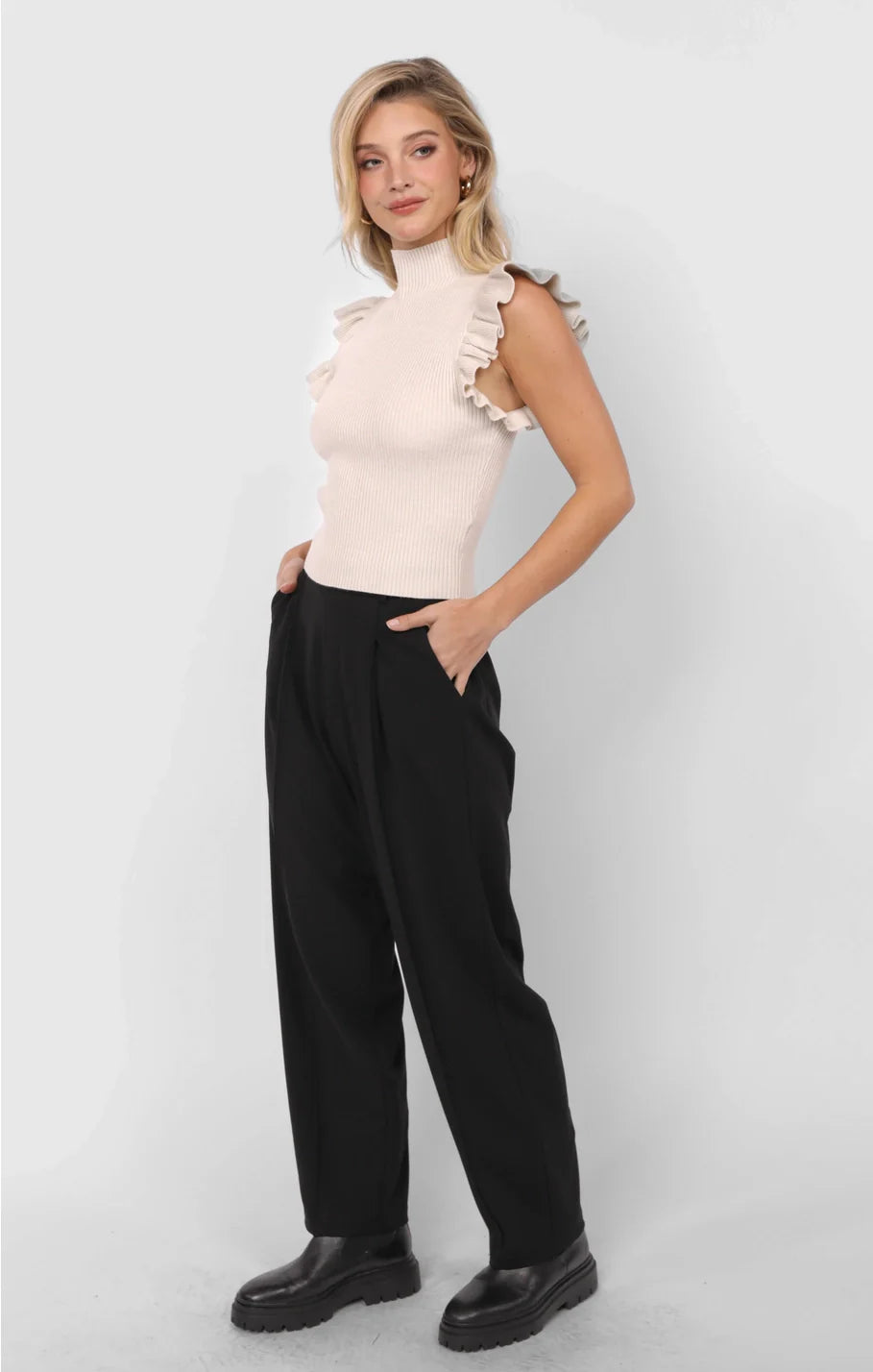 Tiffany Ruffle Tank Sweater