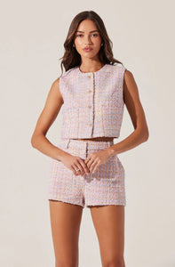 Wynn Cropped Tweed Vest