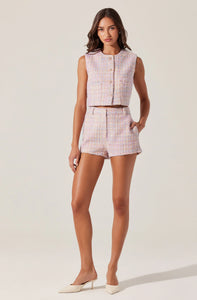 Wynn Cropped Tweed Vest