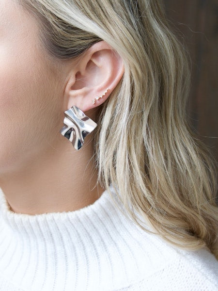 Visionary Statement Earrings Silver
