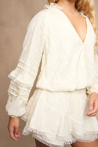 Whisper Lace Trim Romper