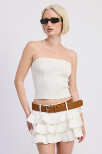 You Should Know Tiered Skort White