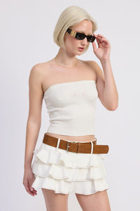 You Should Know Tiered Skort White