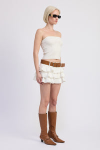 You Should Know Tiered Skort White