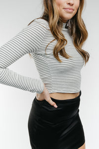 Roll Out Stripe Mock Knit Top