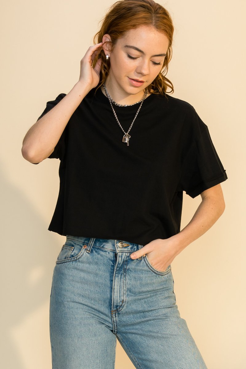 Go Now Crop Tee Black