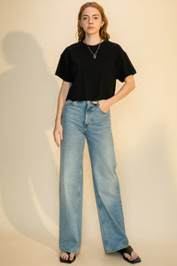 Go Now Crop Tee Black