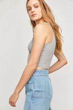 Load image into Gallery viewer, High Neck Ribbed Crop Grey