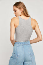 Load image into Gallery viewer, High Neck Ribbed Crop Grey