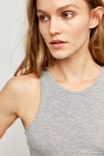 Load image into Gallery viewer, High Neck Ribbed Crop Grey