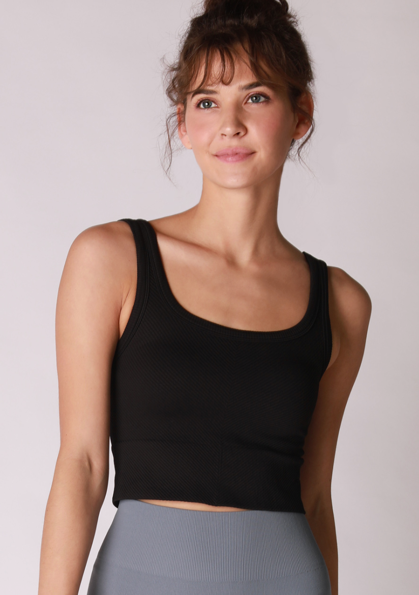 Double Scoop Top Black