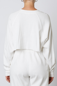 Raglan Ribbed Tee White
