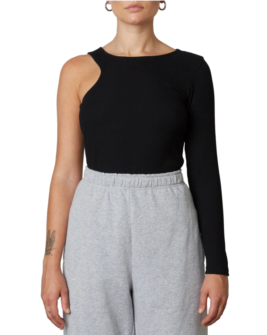 Asymmetrical Ribbed Tee