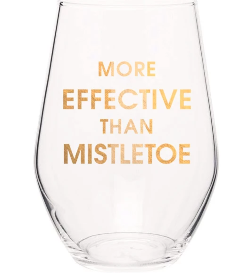 More Effective Than Mistletoe Wine Glass