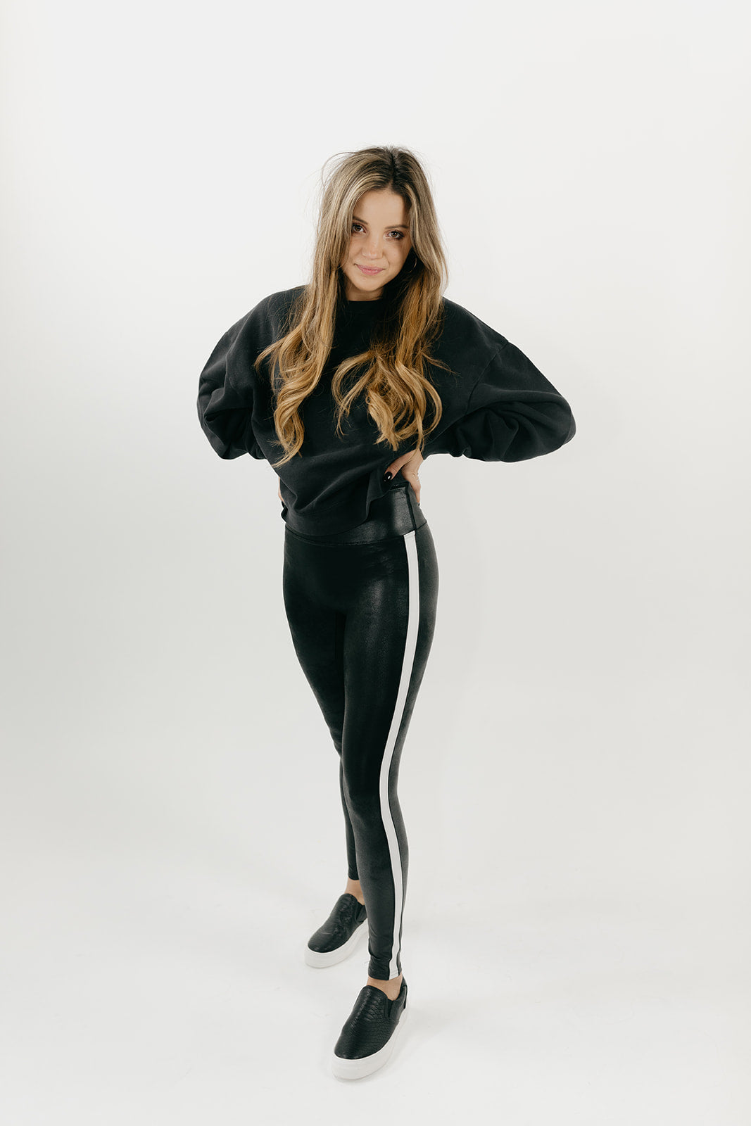 Spanx Faux Leather Side Stripe Leggings