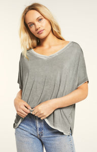 Mischa Sleek V Neck Ash Green