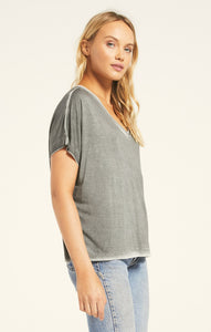 Mischa Sleek V Neck Ash Green