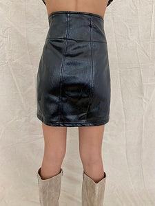 Holding Onto A Dream Coated Mini Skirt