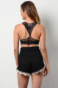 Lacy Number Bralette Black