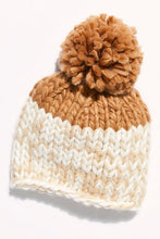 Load image into Gallery viewer, Cozy Up Color Block Pom Beanie Camel