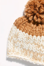 Load image into Gallery viewer, Cozy Up Color Block Pom Beanie Camel