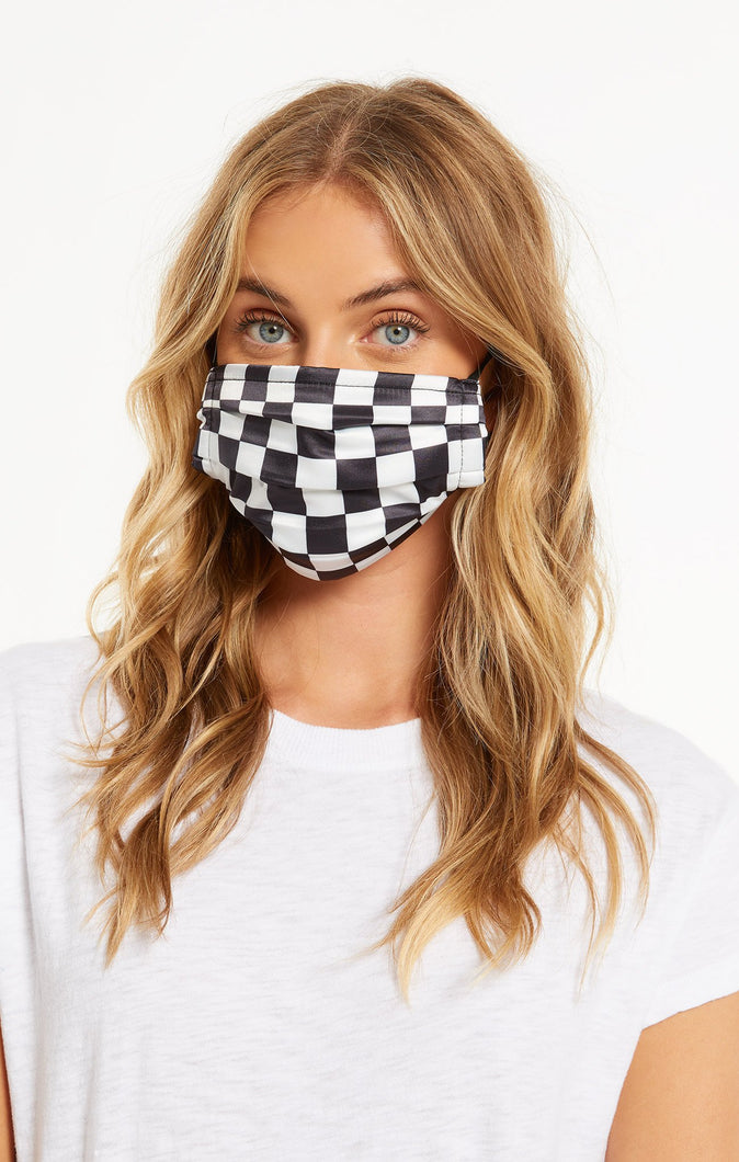 Safari Satin Mask Checker Print