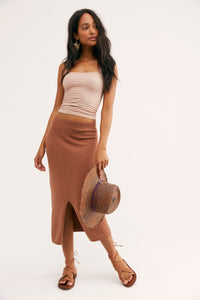 Skyline Midi Skirt Cocoa Heather