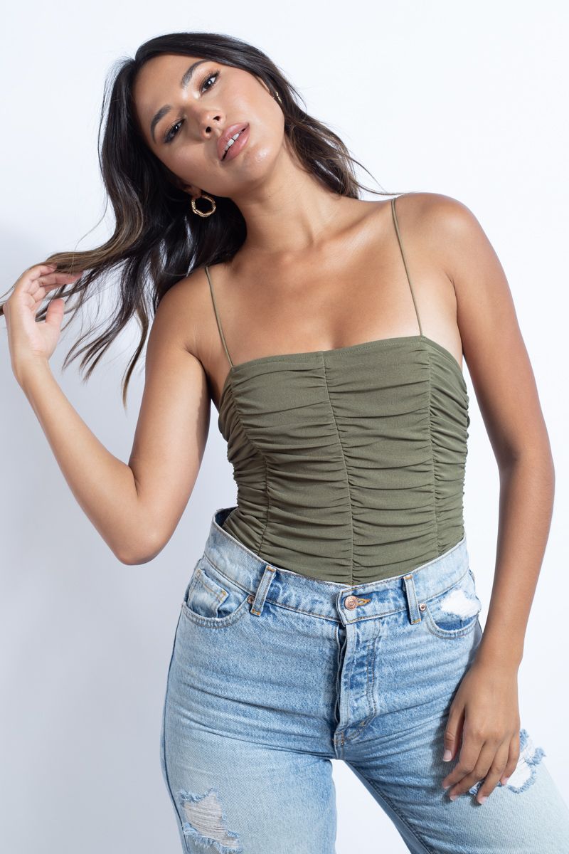 Zipped Up Bodysuit Sage