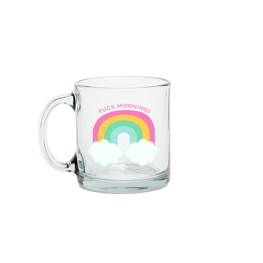 Fuck Mornings Clear Glass Mug