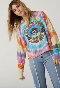 The Grateful Dead Skull And Roses Tie Dye Long Sleeve Crop