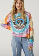 Load image into Gallery viewer, The Grateful Dead Skull And Roses Tie Dye Long Sleeve Crop