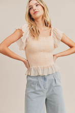 Load image into Gallery viewer, Puppy Love Pleats Smocked Top