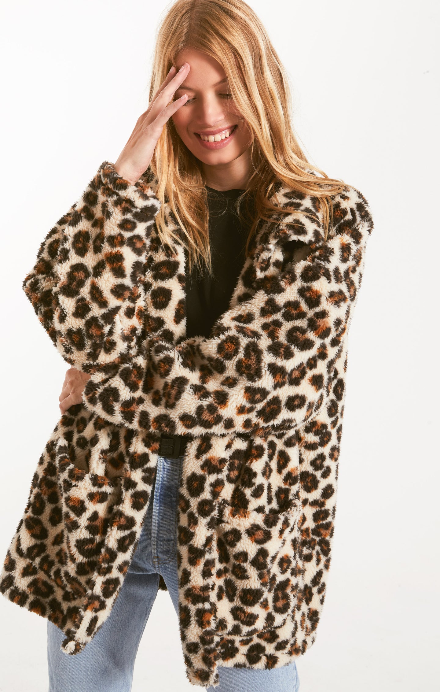 The Leopard Sherpa Teddy Bear Coat