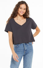 Load image into Gallery viewer, Parker Organic V-neck Tee Washed Black