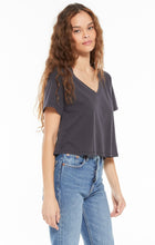 Load image into Gallery viewer, Parker Organic V-neck Tee Washed Black