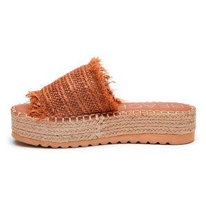 Seashell Cognac Platform Slide