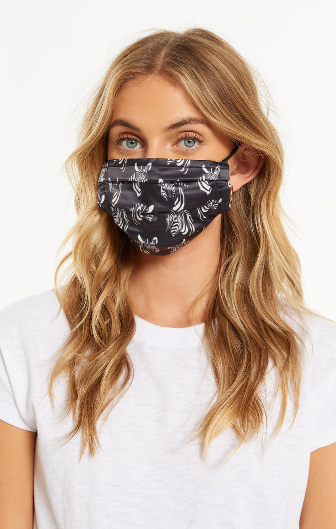 Safari Satin Mask Zebra Head Print