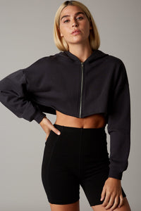 Viola Cropped Zip-Up Hoodie