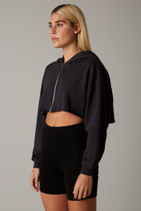 Viola Cropped Zip-Up Hoodie